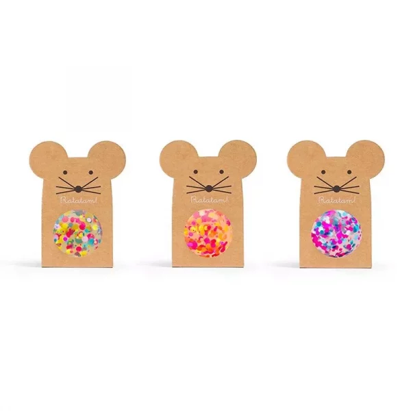 Lot de 3 balles rebondissantes ratatam souris multico