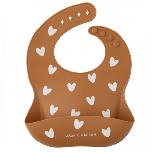 Bavoir coeur caramel