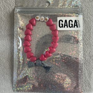 Bracelet MUM - Rose Fuchsia, Blanc doré & Jean