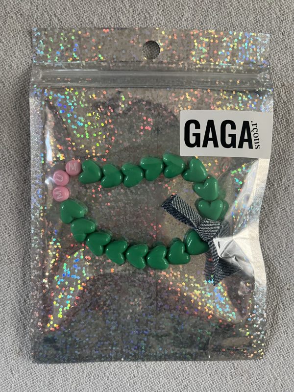 Bracelet MUM - Vert flashy, Rose pastel & Jean