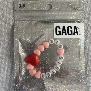 Bracelet enfant BIG SISTER - Candy, Blanc doré & Maxi coeur