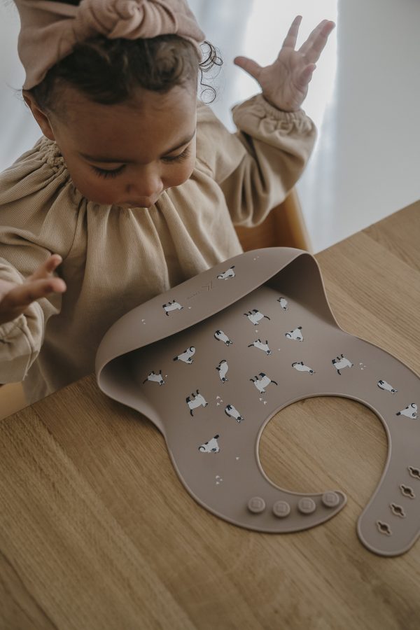 Bavoir en silicone - minouche taupe – Image 2