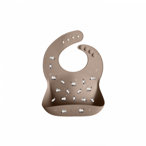 Bavoir en silicone - minouche taupe