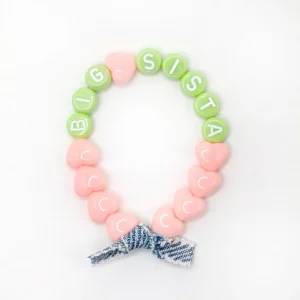 Bracelet enfant BIG SISTER  - Rose candy, citron vert & Jean