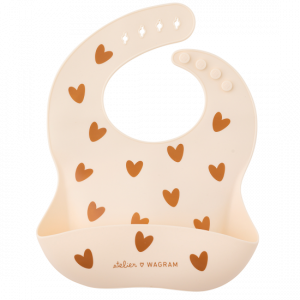 Bavoir coeur crème