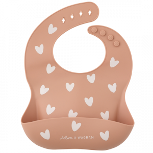 Bavoir coeur latté