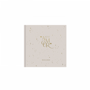 Livre de naissance en velours petit amour beige
