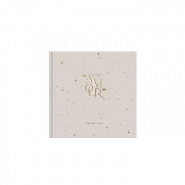 Livre de naissance en velours petit amour beige