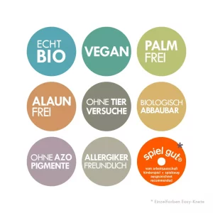 Pâte à modeler facile bio vegan - lot de 4 