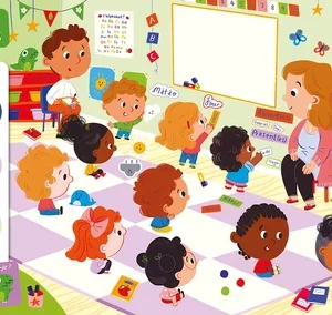 Cherche et trouve des tout-petits à la maternelle