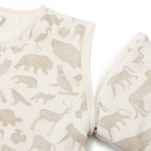 Gigoteuse avec Manches Amovibles - Animals nougat 70cm