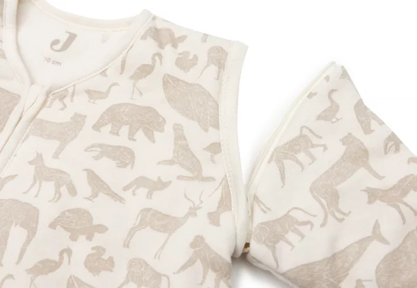 Gigoteuse avec Manches Amovibles - Animals nougat 70cm – Image 2