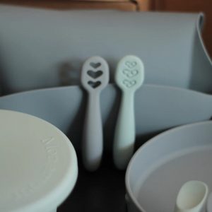 Lot de 2 pré-cuillères en silicone bleu