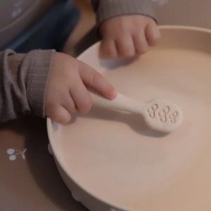 Lot de 2 pré-cuillères en silicone (taupe/caramel)