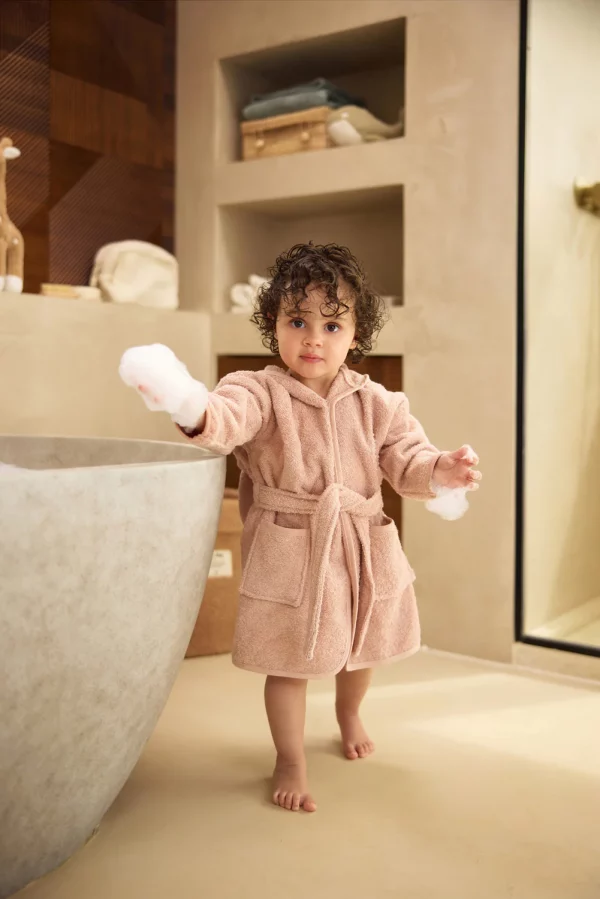 peignoir rose 1-2 ans – Image 2