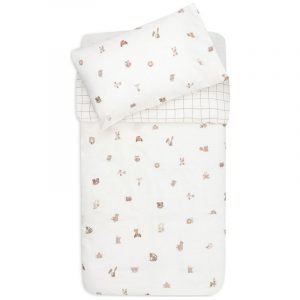 Housse de couette + taie d'oreiller Animal Friends (100 x 140 cm)