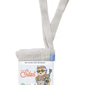 Collant à bretelles coton bio avec pieds - Cream blend