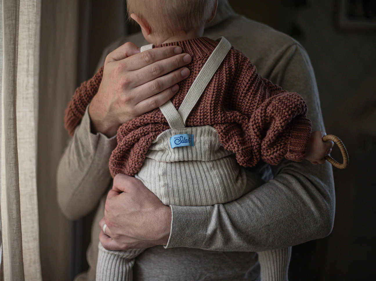 Collant à bretelles coton bio avec pieds - Cream blend – Image 2