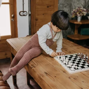 Collant à bretelles coton bio avec pieds - Granola
