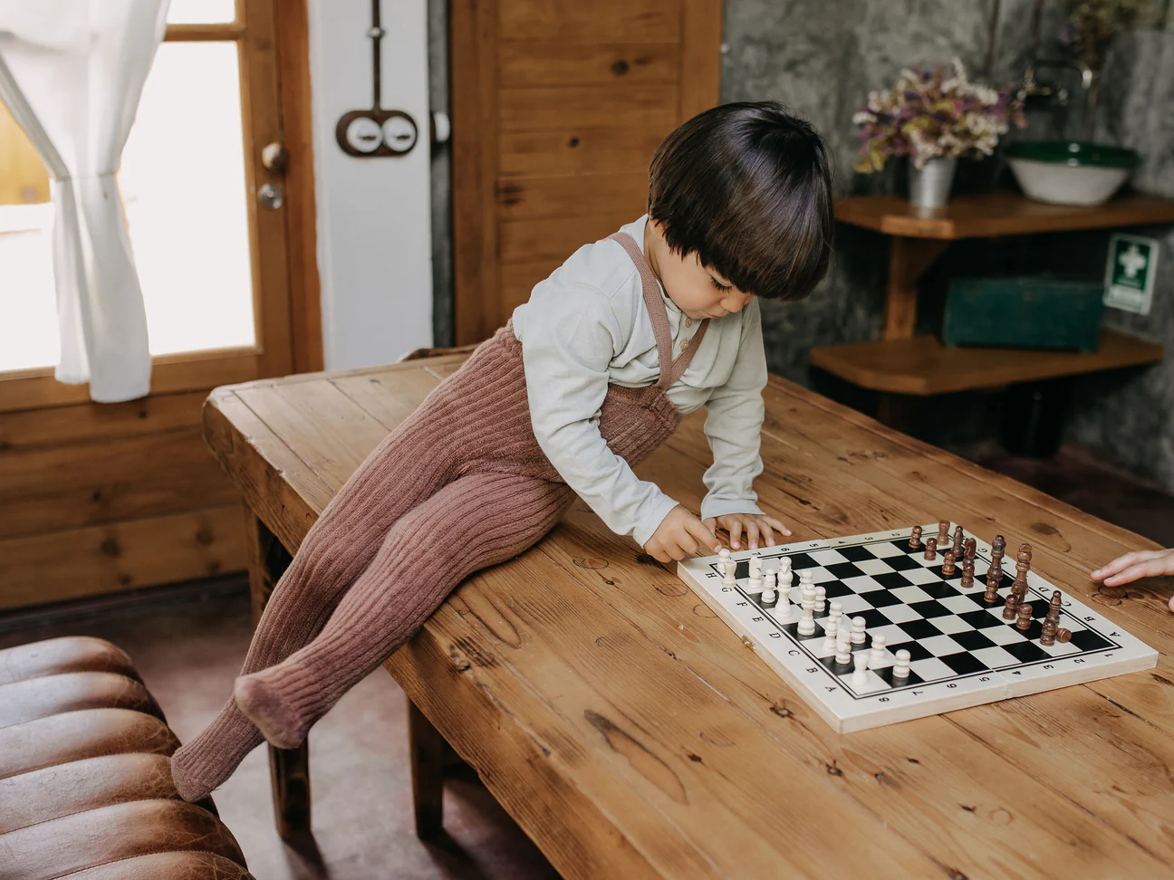 Collant à bretelles coton bio avec pieds - Granola – Image 2