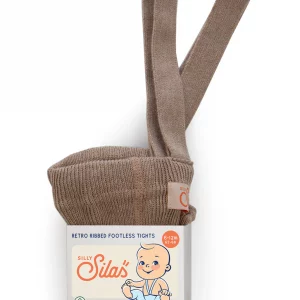 Collant à bretelles coton bio sans pieds – cocoa blend