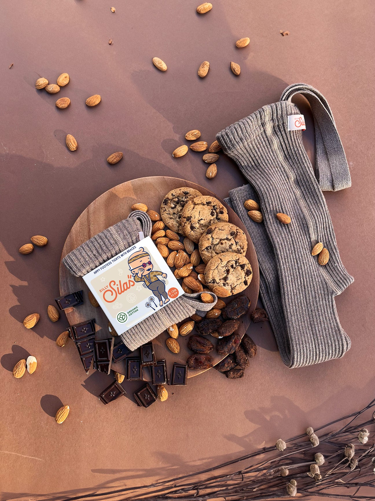 Collant à bretelles coton bio sans pieds - Cocoa blend – Image 2