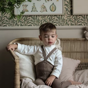 Collant à bretelles coton bio sans pieds – cocoa blend