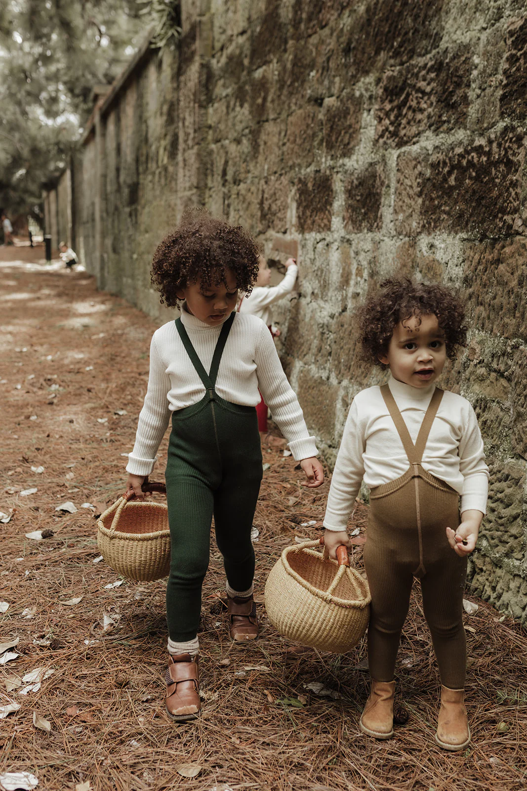 Collant à bretelles coton bio sans pieds - dark forest green – Image 2