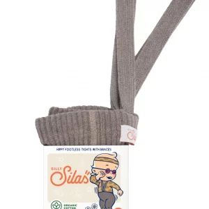 Collant à bretelles coton bio sans pieds - Cocoa blend