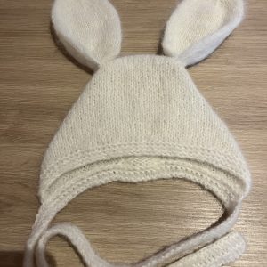 Bonnet lapin couleur crème