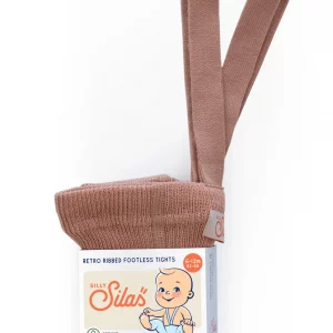 Collant à bretelles coton bio sans pieds - light brown