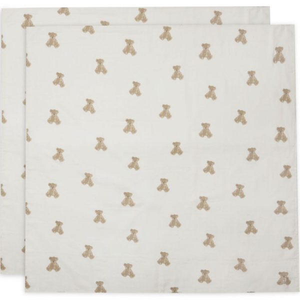Lot de 2 maxi langes en coton ours Teddy Bear (115 x 115 cm)