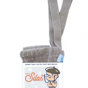 Collant à bretelles coton bio avec pieds - Oyster Grey