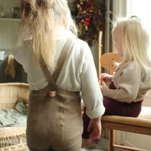 Collant à bretelles coton bio sans pieds - peanut blend