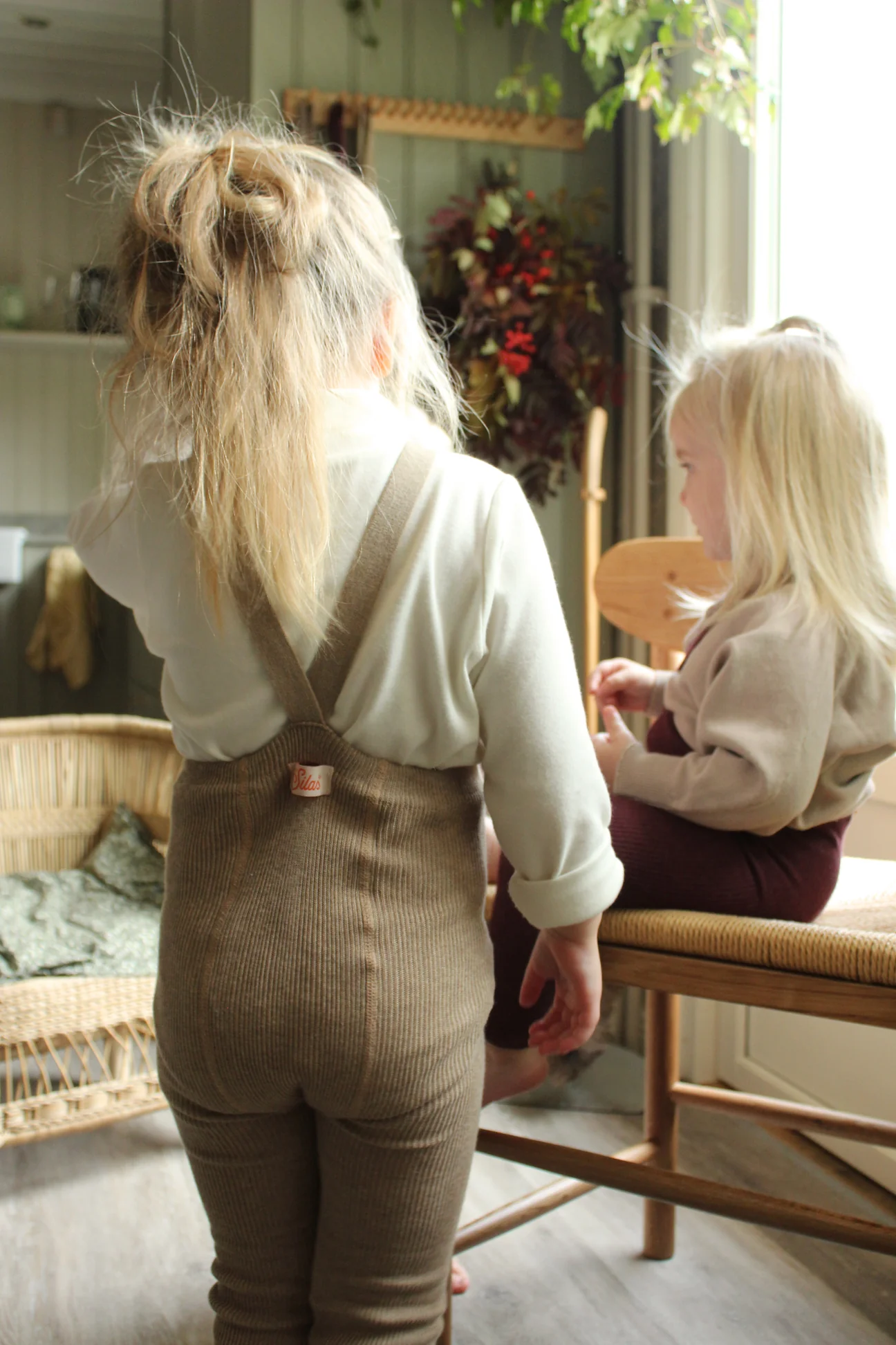 Collant à bretelles coton bio sans pieds - peanut blend – Image 2