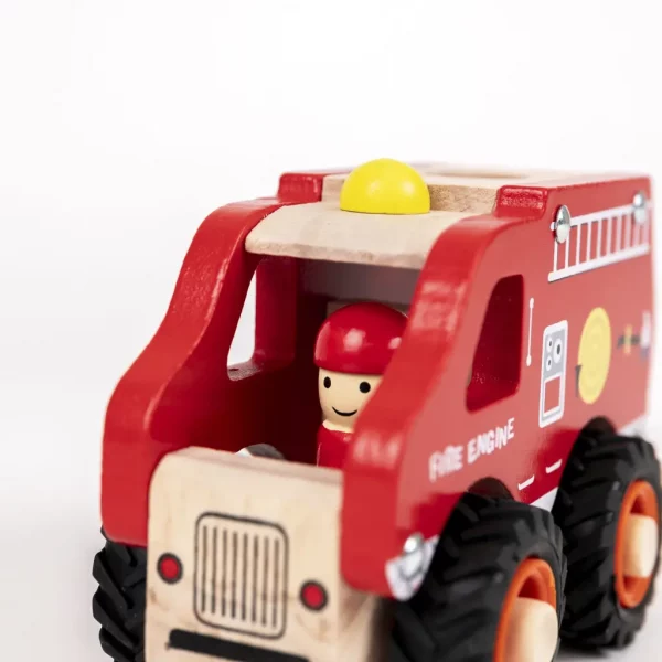 Camion de pompiers en bois – Image 2