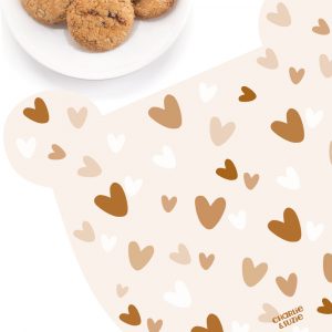 SET DE TABLE OURS - COEUR CARAMEL