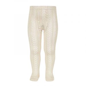 Collant en coton perle ajourés - Lin