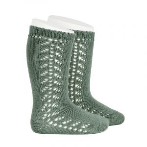 Chaussettes hautes chaudes ajourée lateral