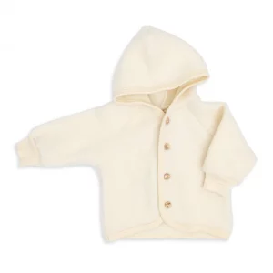 Veste à capuche en laine avec boutons en bois enfant - Engel