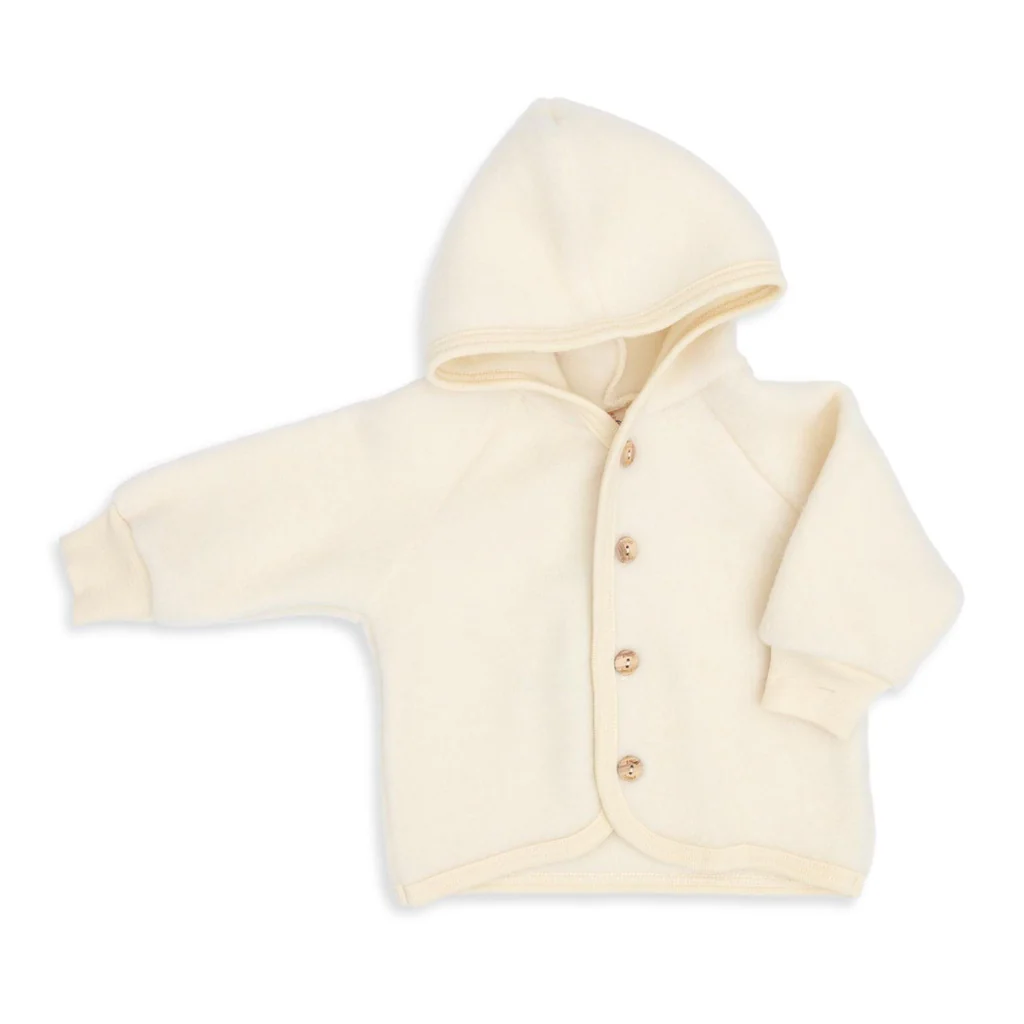 Veste à capuche en laine avec boutons en bois enfant - Engel