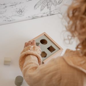 boite à formes en bois - olive