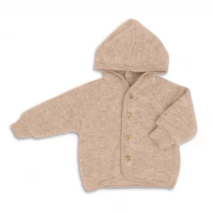 Veste à capuche en laine avec boutons en bois enfant - Engel