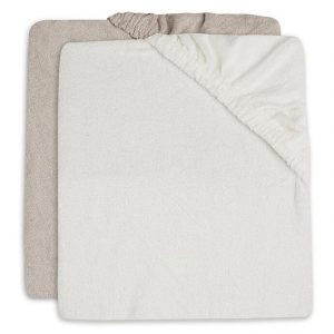 Lot de 2 Housses de Matelas à Langer éponge - Ivoire & Nougat