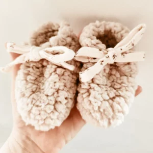 Chaussons reversibles Sherpa beige