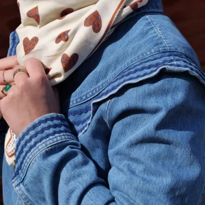 Foulard Indien - Coeur Sauvage Ecru