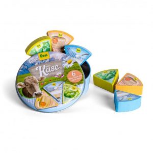 Portions de fromage en bois