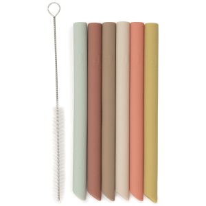 Lot de 6 pailles en silicone Multicolore