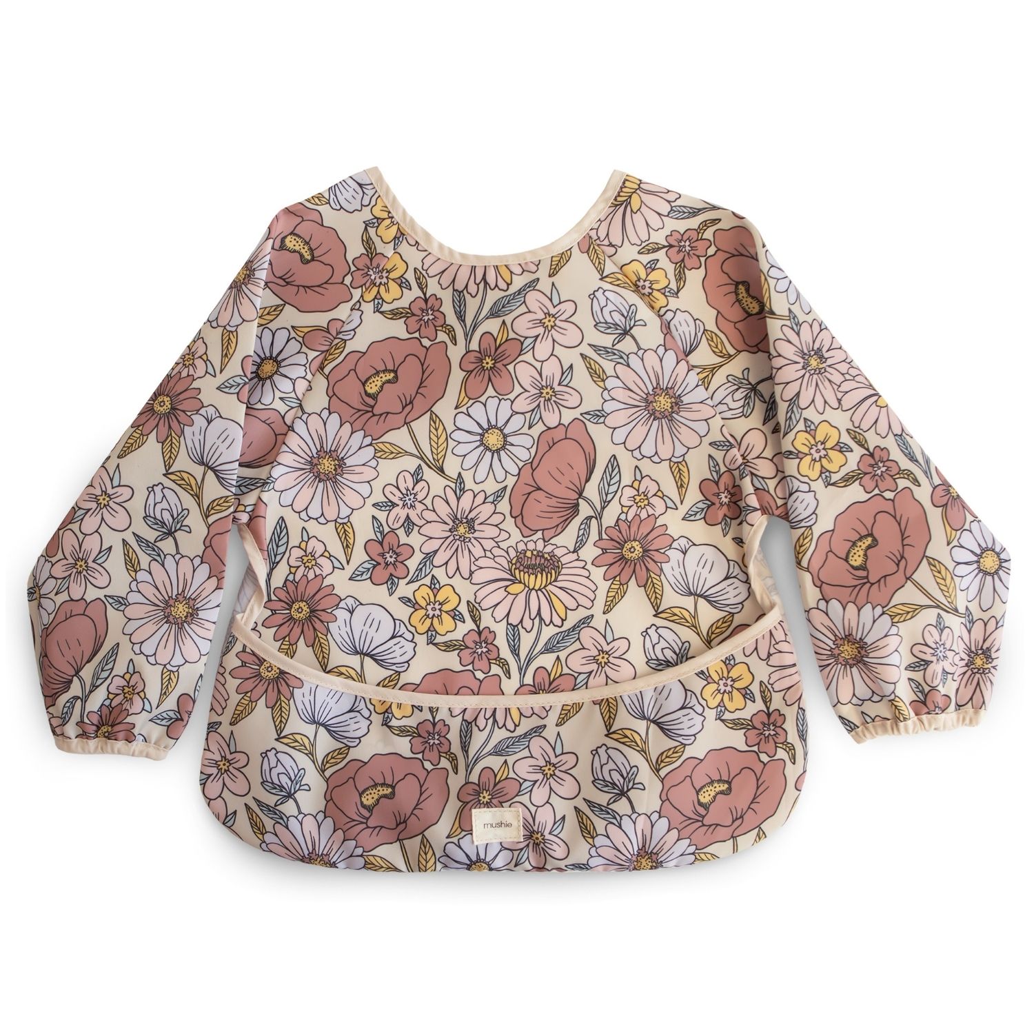 Bavoir à manches longues Retro Flowers (6-24 mois)
