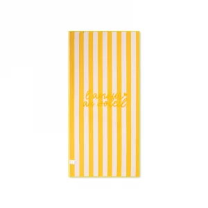 serviette de plage microfibre - jaune - flower market - 135 x 65 cm